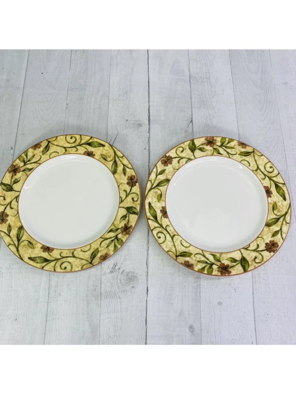 Royal Doulton  CINNABAR Fine China Floral Rim Chip Resistance Lunch Plate Set 4